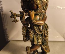 Krishna Brass Murti Krishn Hindu God Radha Krishna Hare Rama Iskon 24 CM. Tall .