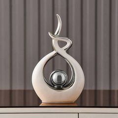Home Decor Modern Abstract Art Ceramic Statue, Room Decor, Table Decorations for Living Room Dining Room Office Centerpiece, 27 cm High