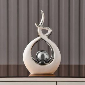 Home Decor Modern Abstract Art Ceramic Statue, Room Decor, Table Decorations for Living Room Dining Room Office Centerpiece, 27 cm High