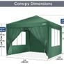 3 x 3 m Waterproof Popup Flat Gazebo with 4 Side Panels Image 3