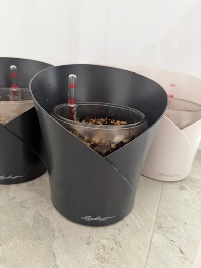 Lechuza Orchidea Self-Watering Pots x4 Slate Grey x2 & White Matte x2