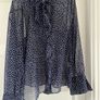 Zara Navy Polka Dot Blouse Image 2