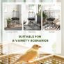 Steel Bird Table, Bird Feeder stand, with Perches, Stainless Steel Feed Bowls, Trays - Dark Grey Image 4
