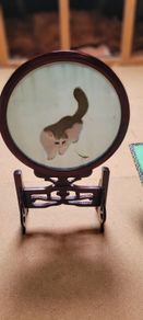 Vintage Double-Sided Suzhou  Silk table Screen in original box
