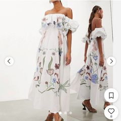asos design embroidery dress