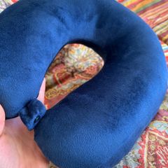 Navy blue washable travel neck pillow