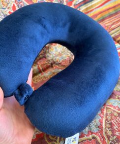 Navy blue washable travel neck pillow