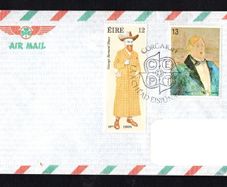 1980 Ireland Europa (Personalities) (George Bernard Shaw & Oscar Wilde) Commemorative Stamps Addressed Airmail First Day Cover (FDC)