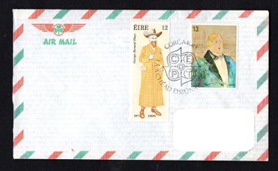 1980 Ireland Europa (Personalities) (George Bernard Shaw & Oscar Wilde) Commemorative Stamps Addressed Airmail First Day Cover (FDC)