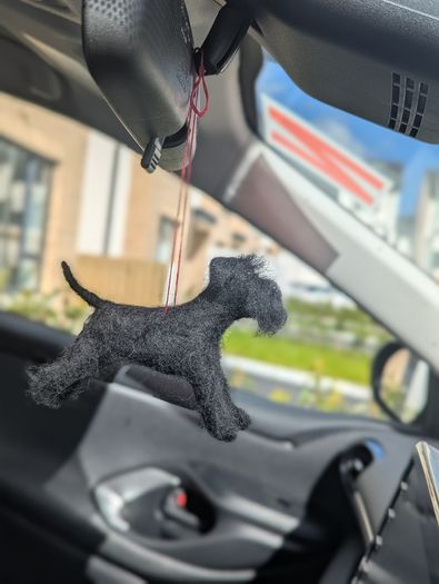 Handmade Felt Schnauzer (Woollen Black Dog)