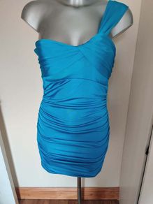 BNWT Quiz turquoise shoulder dress size UK10 EU38 Postage included