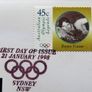 Olympics Australia 5 Dollars 2000 first day Handball coin & stamp cover Image 2