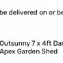 Outsunny 7 x 4ft Dark Grey Steel Apex Garden Shed ROOF Image 2