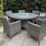 6 Seater Grey Rattan Outdoor Dining Set Image 2