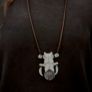 Incredible large clear quartz crystal sphere orb bound in protective iron necklace Image 4
