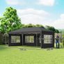 3 x 6m Pop-Up Gazebo, with Removable Walls - Black Image 2