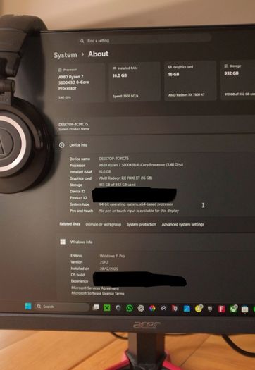Gaming pc rx7800xt ryzen x3d