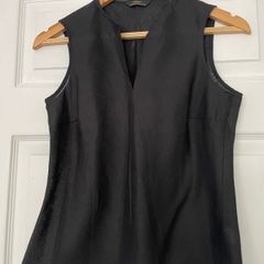Black Linen St Michael - Marks and Spencer Sleeveless Top - Size 8- New with Tags