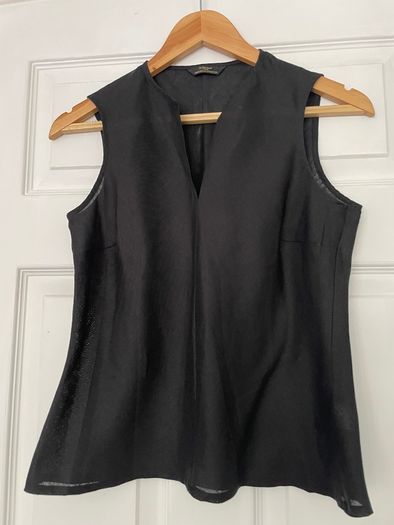 Black Linen St Michael - Marks and Spencer Sleeveless Top - Size 8- New with Tags