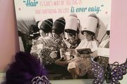 PURPLE Feather &amp; Diamante Hair Clips