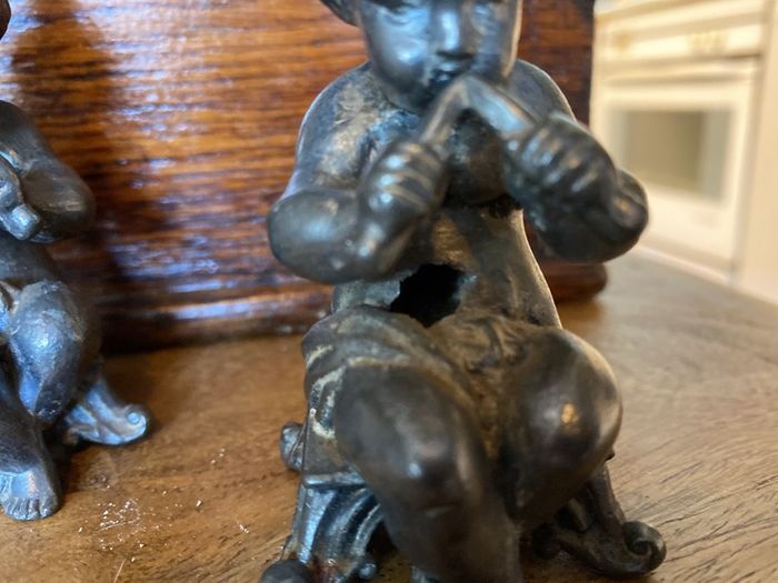 antique pewter menu holders