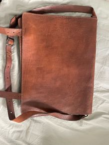 Real Leather Messenger Bag Vintage Brown Laptop Shoulder Bag