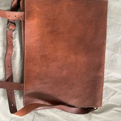 Real Leather Messenger Bag Vintage Brown Laptop Shoulder Bag