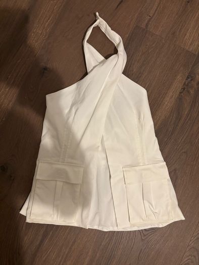 Zara white halter neck top size S brand new