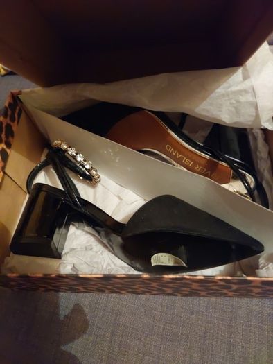 River Island size 4 wide fit suede feel dressy shoe rrp 55 euro