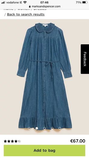 Denim dress Marks and Spencer (Unworn & new )
