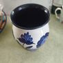Vintage  Handmade Cobalt Blue And Gray Vease. Image 2
