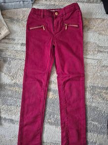 burgundy trousers, size 7-8y