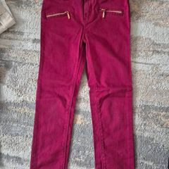 burgundy trousers, size 7-8y