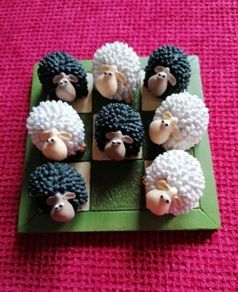 Noughts & Crosses Ceramic Sheep