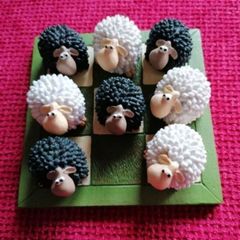 Noughts & Crosses Ceramic Sheep