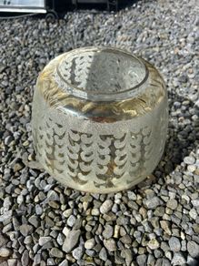 Vintage etched glass lampshade