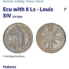 Coin French Ecu 1691 replica