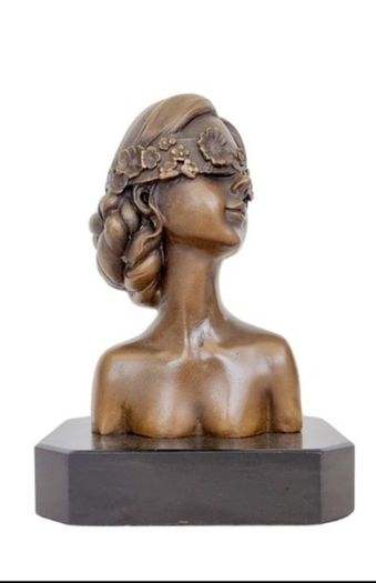 Miguel Lopez (1955) Bust Of A Lady - Bronze, Marble (Signed)