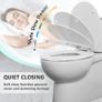 White Wooden Toilet Seat Antibacterial Adjustable Hinges Toilet Seat Fits Never Slips for Bathroom with Soft Close and Quick Release for Easy Clean and Assembly (Soft Close, White) Image 3