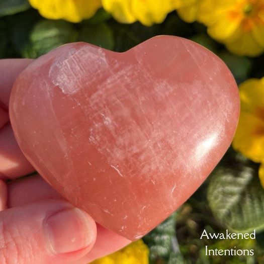 Variety of Crystal Heart Gemstones Rose Quartz, Tigers Eye, Opalite, Clear Quartz, Calcite, and more
