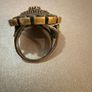Vintage Ottoman Style Statement Ring Green Ruby Coloured Stones Image 3