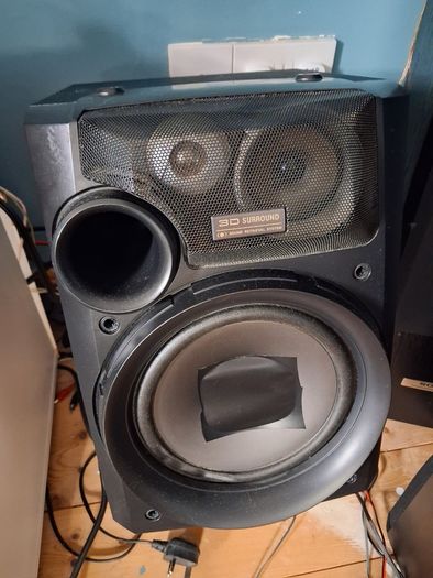 sharp large powerful speakers and stands