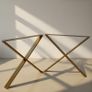 Gold X-Type Metal Table Legs 86x80 cm Image 2