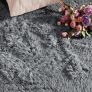 Rugs Living Room - Grey Area Rugs for Bedroom Anti Slip - Modern Super Soft Thick Pile Small Fluffy Shaggy Rug Non Shedding Image 6