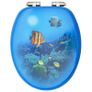 WC Toilet Seats with Soft Close Lid 2 pcs MDF Deep Sea Design Image 5
