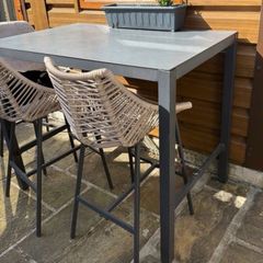 High garden table & chairs (4)
