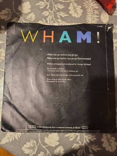 Wham Wake Me Up Before You Go Go 7 inch Vinyl Single