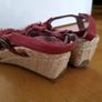 Ladies red burgundy leather platform sandals New size EU 41 7 UK Image 4