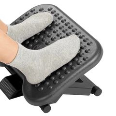 Foot Rest for Under Desk at Work with Massage, Foot Stool with 3 Height Position & 30 Degree Tilt Angle Adjustment for Home, Office