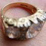 Vintage 9ct Solid Gold 375 Beautiful Trilogy Ring 10,2g Image 4